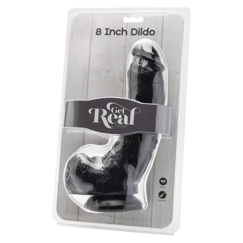 Get Real Dildo 20,5 Cm Com Bolas Pretas