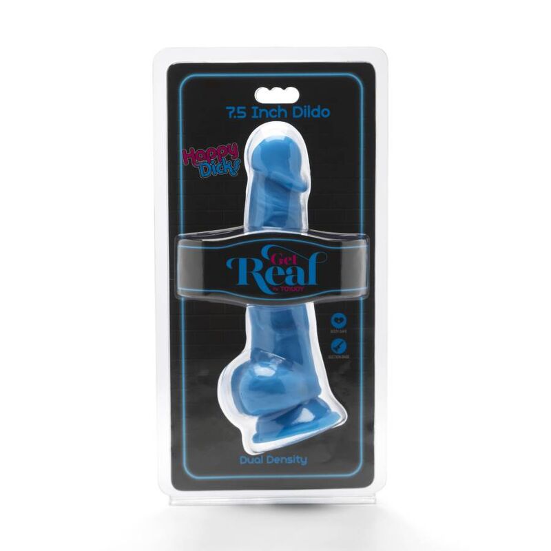 Get Real Happy Dicks 19 Cm Com Bolas Azuis