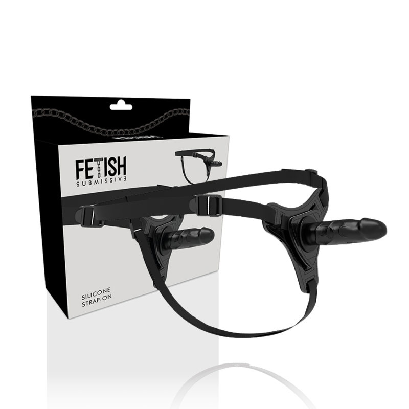 Fetish Submissive Harness Silicone Preto Realístico 15 Cm