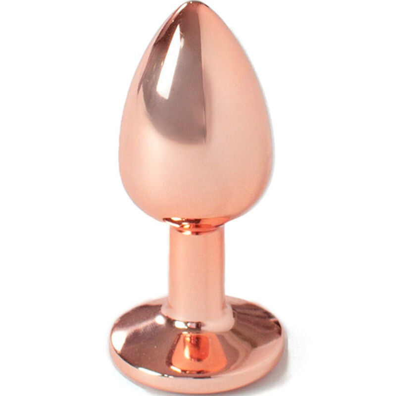 Secretplay -Plug Anal de Metal Ouro Rosa Tamanho Pequeno 7 cm