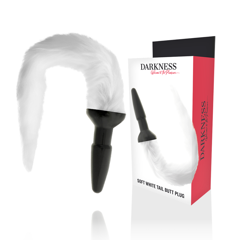 Darkness Plug Anal de Silicone Com Cauda Branca