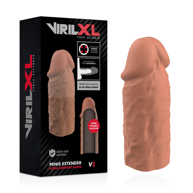 Virilxl Extensão de Pênis de Silicone Líquido V3 Marrom