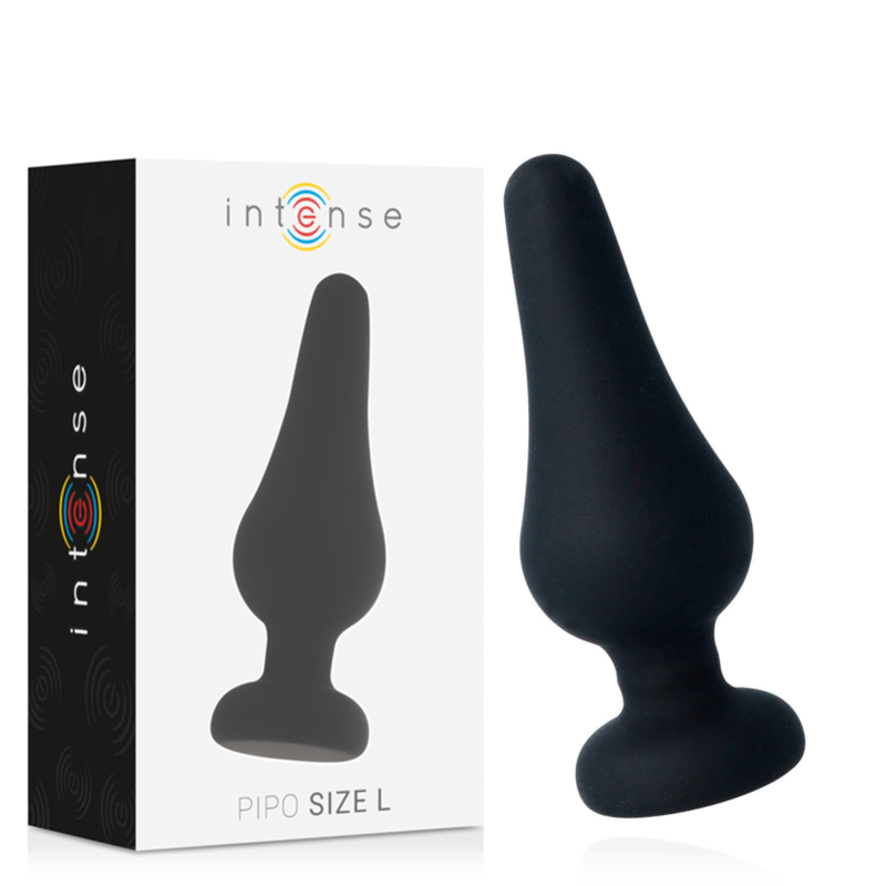 Intense -Plug Anal Pipo L Silicone Preto 13 cm