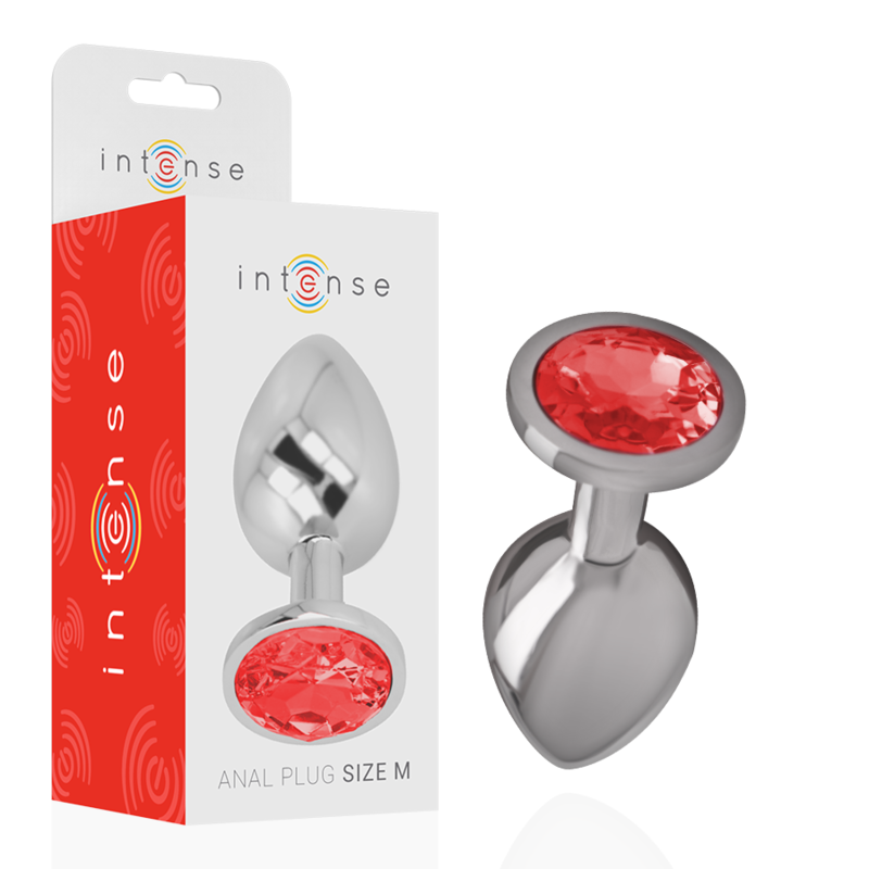 Intense -Plug Anal de Metal Com Cristal Vermelho Tamanho M
