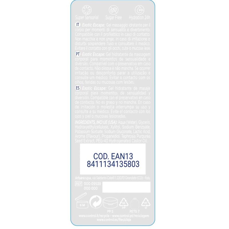 Control 2 En 1 Massagem & Prazer Exótico 200 Ml