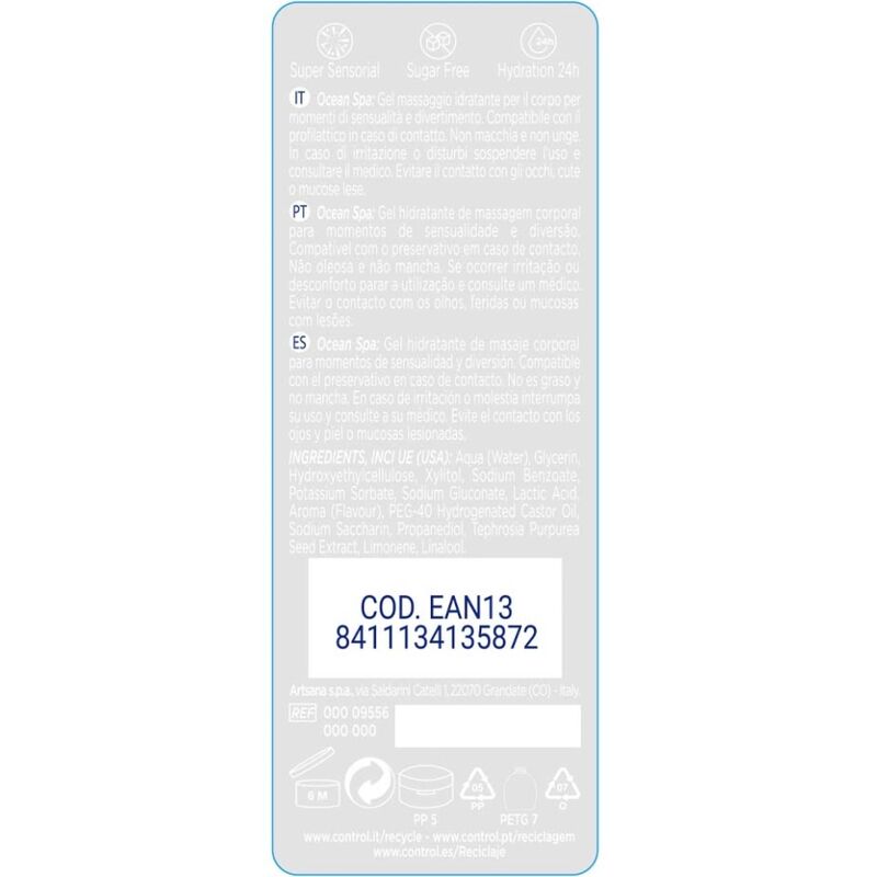 Control 2 En 1 Massagem & Prazer Mar Mediterrnico 200 Ml