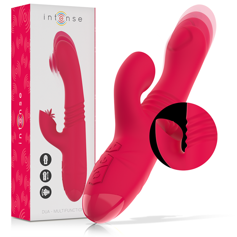Intense Vibrador Up & Down Recarregvel Dua Multifuno Com Língua Vermelha