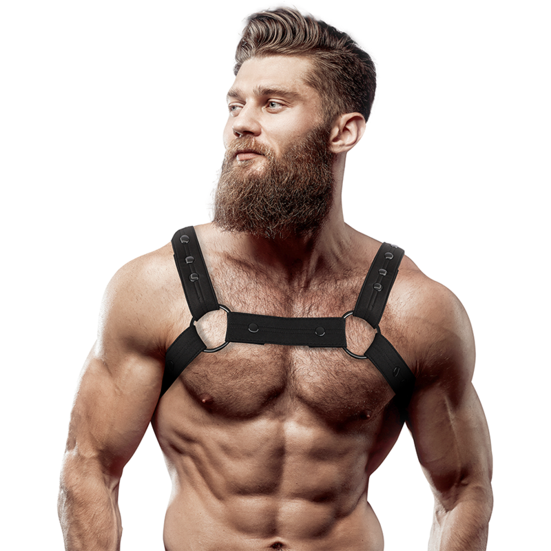 Fetish Submissive Attitude Arnês Esportivo de Peito de Neoprene Ajustvel para Homens