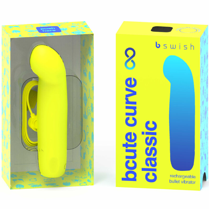 B Swish Bcute Curve Infinite Classic Recarregvel Vibrador de Silicone Amarelo