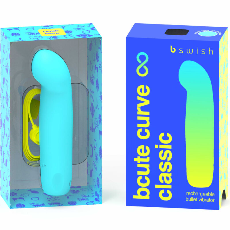 B Swish Bcute Curve Infinite Clássico Recarregvel Vibrador Azul Silicone