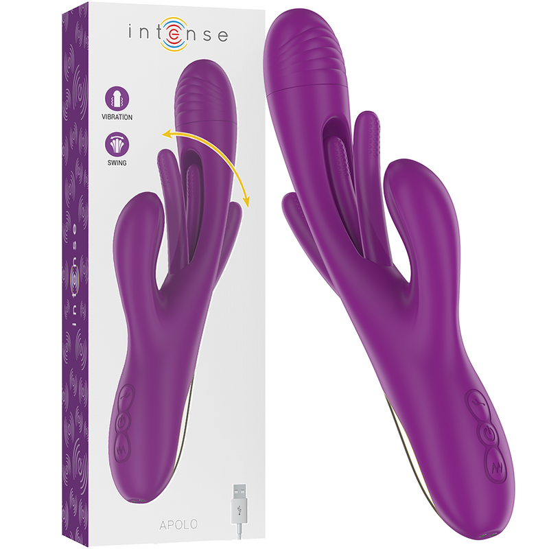 Intense Apolo Vibrador Multifuno Recarregvel 7 Vibraões Com Língua Oscilante Roxa