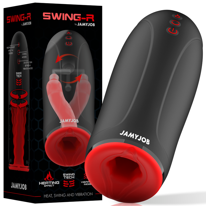 Jamyjob Efeito de Aquecimento Swing-r, Tecnologia de Swing e Masturbador de Vibrao