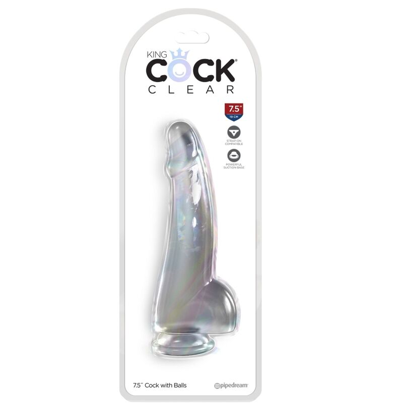 King Cock Clear Dildo Com Testículos 15.2 Cm Transparente