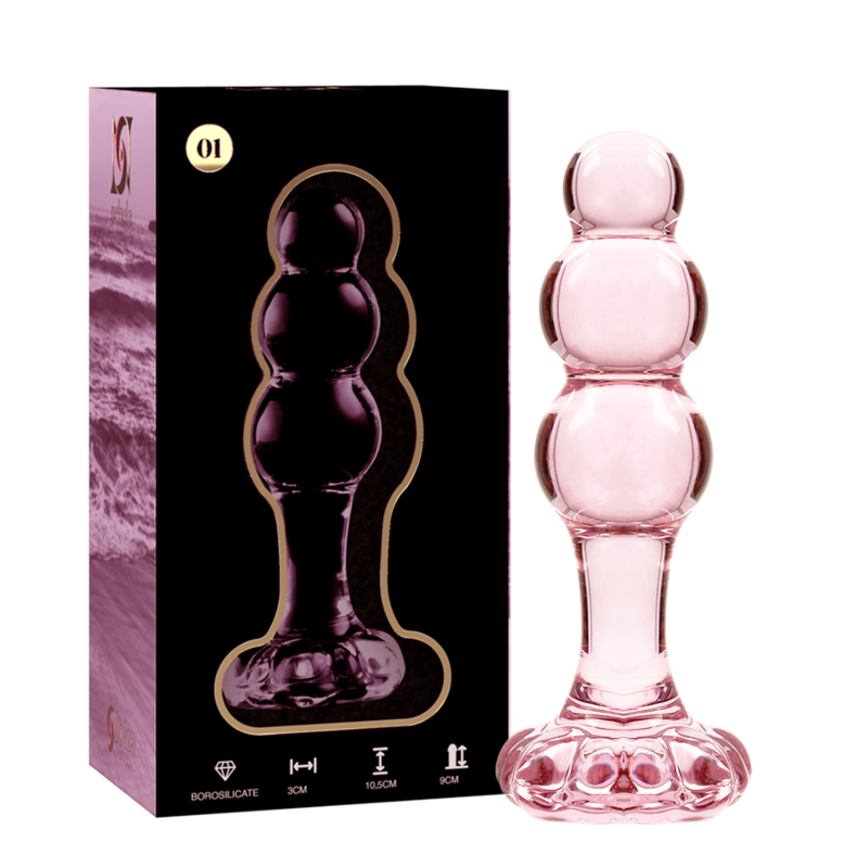 Nebula Series By Ibiza - Modelo 1Plug Anal Vidro Borosilicado Rosa 10.5 cm -O- 3 cm
