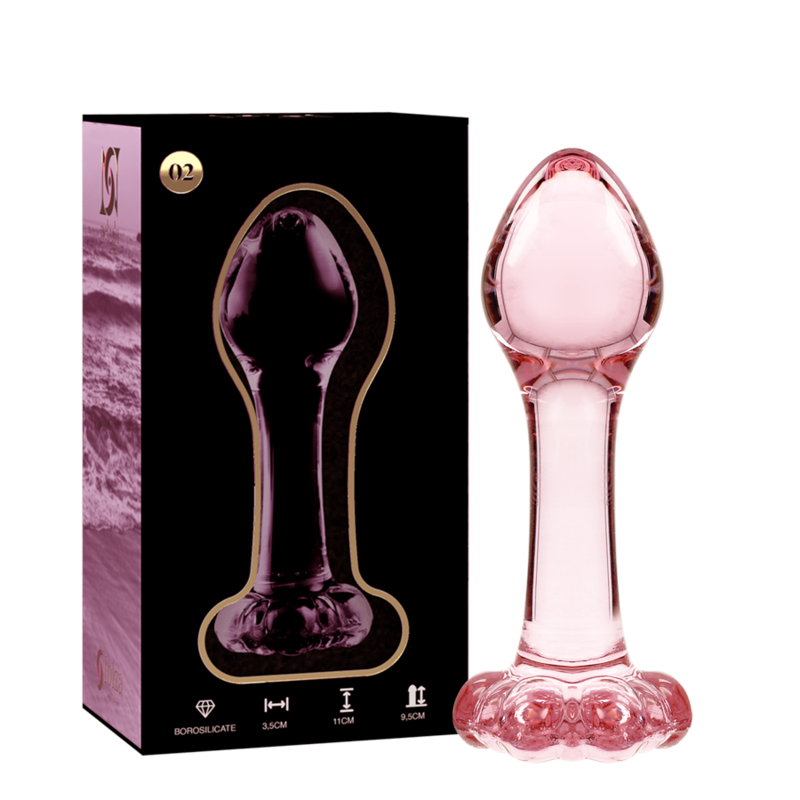 Nebula Series By Ibiza - Modelo 2Plug Anal Vidro Borosilicado Rosa 11 cm -O- 3.5 cm