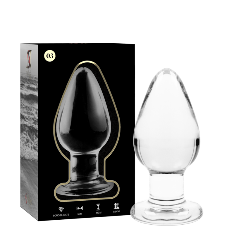 Nebula Series By Ibiza - Modelo 3 AnalPlug Vidro Borosilicado Transparente 11 cm -O- 5 cm