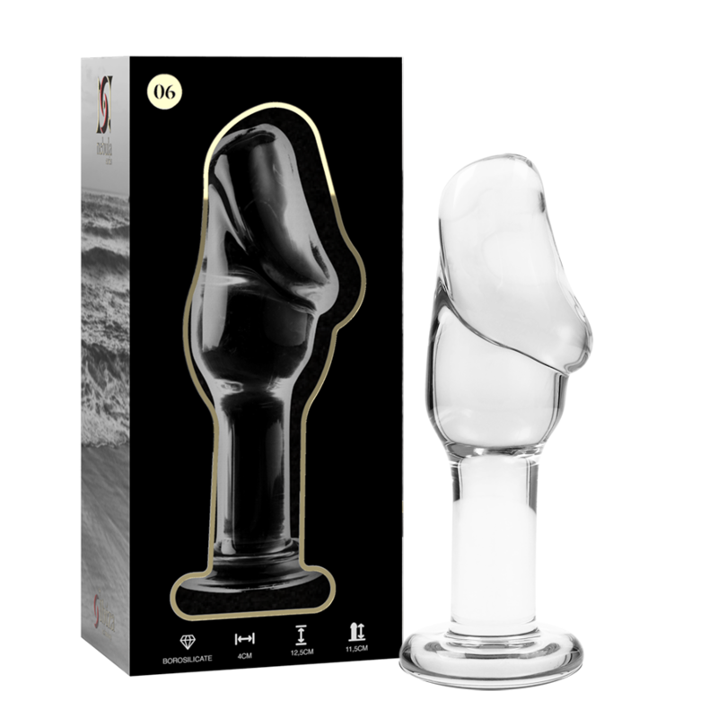 Nebula Series By Ibiza - Modelo 6 AnalPlug Vidro Borosilicado Transparente 12.5 cm -O- 4 cm