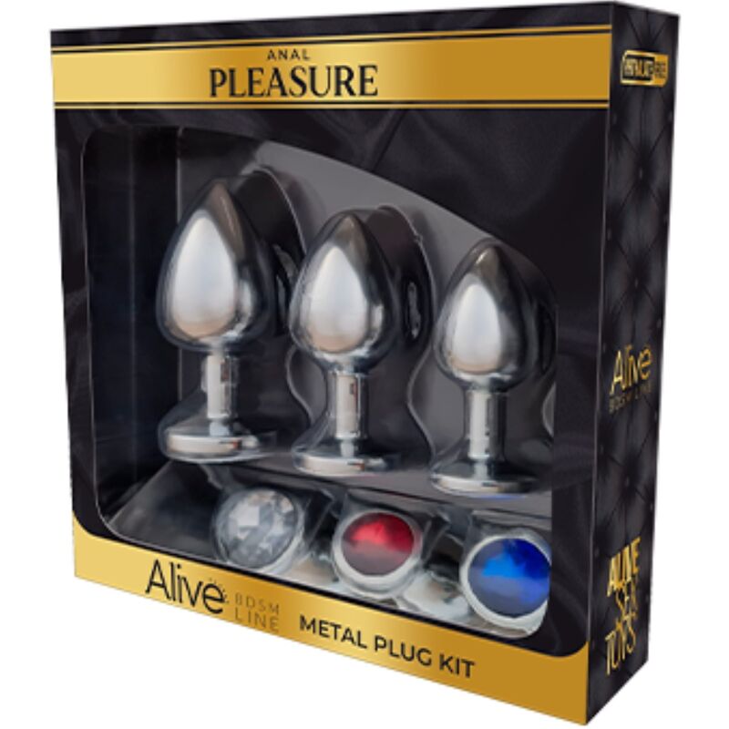 Alive Kit Prazer Anal 3 Plug Metal
