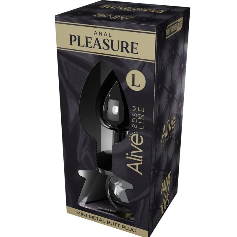 Alive Mini Plug Prazer Anal Metal Preto Tamanho L