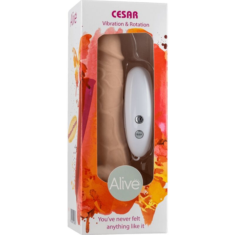 Alive Vibrador e Rotador de Pênis Realístico Cesar 17,5 Cm