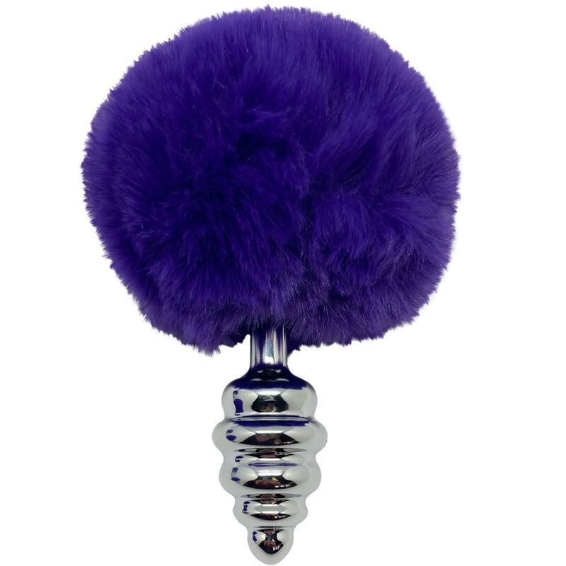 Alive Plug de Prazer Anal Espiral Metal Fluffy Dark Violet Tamanho S