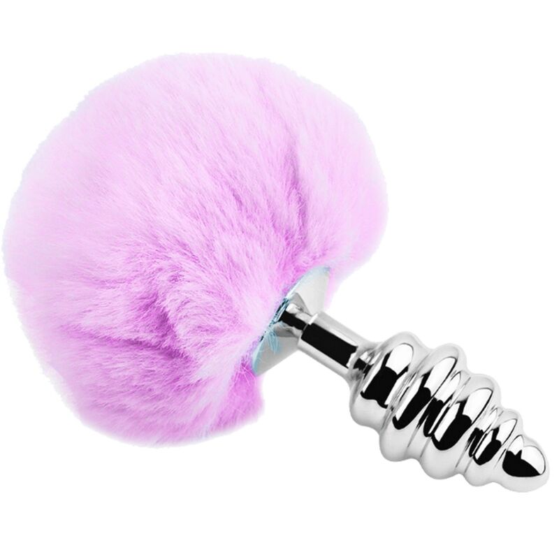 Alive Plug Prazer Anal Espiral Metal Fluffy Violeta Tamanho M