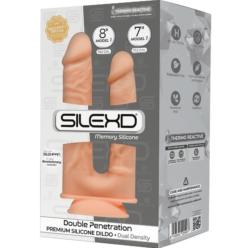 Silexd Modelo 1 Pênis Realista Dupla Penetracion Premium Silexpan Silicone 17.5 / 19.5 Cm
