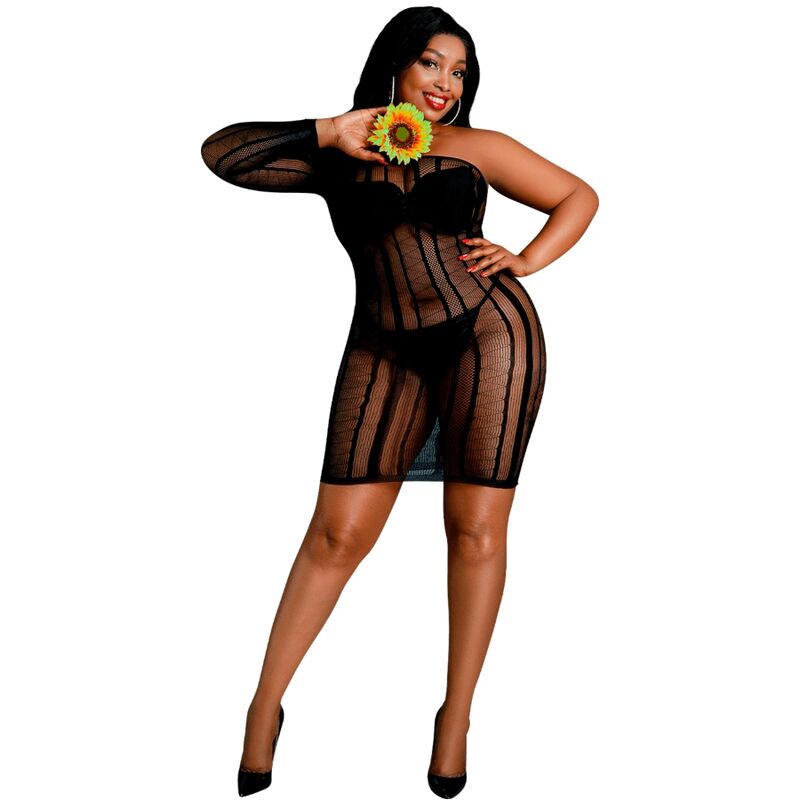 Moonlight Vestido Modelo 5 Preto Plus Size