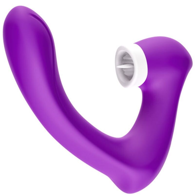 Armony Secretkiss Licking Clitóris Vibratório e Vibrador Curvo Roxo