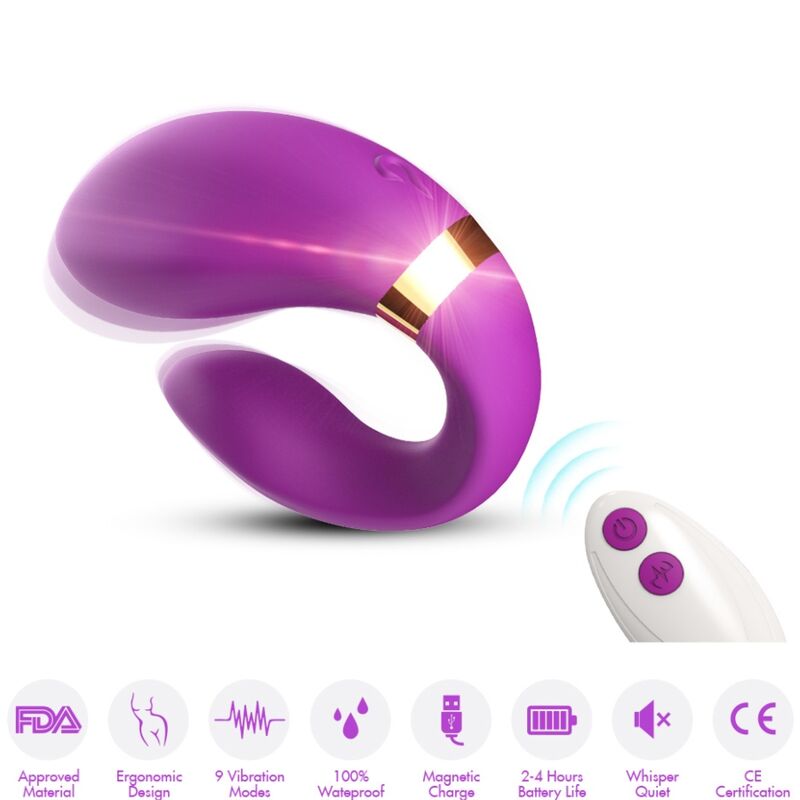 Armony Vibrador Crescente para Casais Com Controle Remoto Roxo