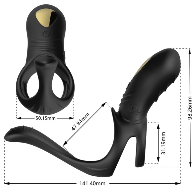 Armony Joy Jumper Ring Vibrador para Casais e Plug Anal Preto