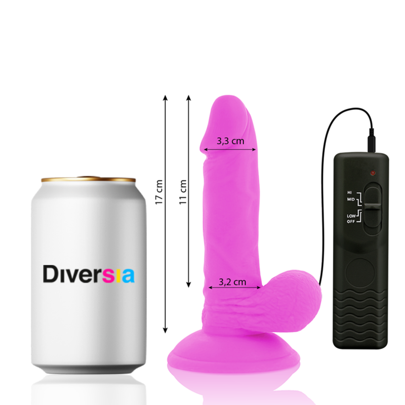 Diversia Dildo Vibratório Roxo 17 Cm -o- 3.3 Cm