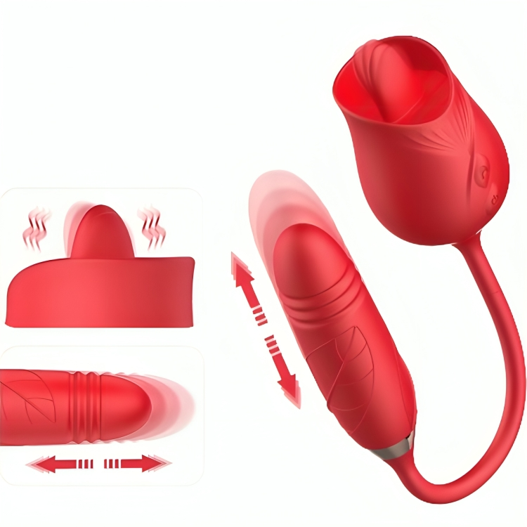 Armony Vibrador de Flor Delight e Impulso Com Língua Vermelha