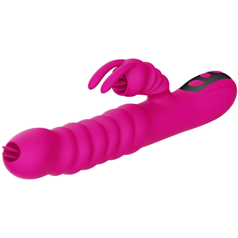 Armony Vibrador Multifuncional de Língua Dupla de Coelho Fúcsia Efeito de Calor