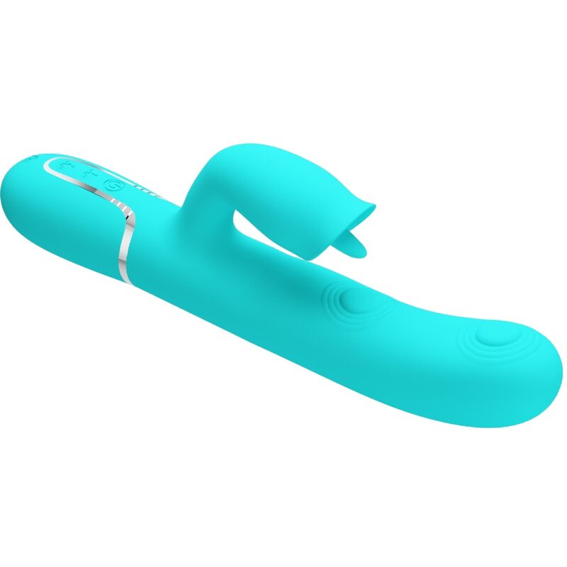 Bonito Amor Vibrador de Coelho Com Lambida Aqua Verde