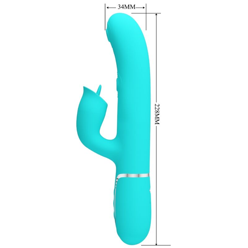 Bonito Amor Vibrador de Coelho Com Lambida Aqua Verde