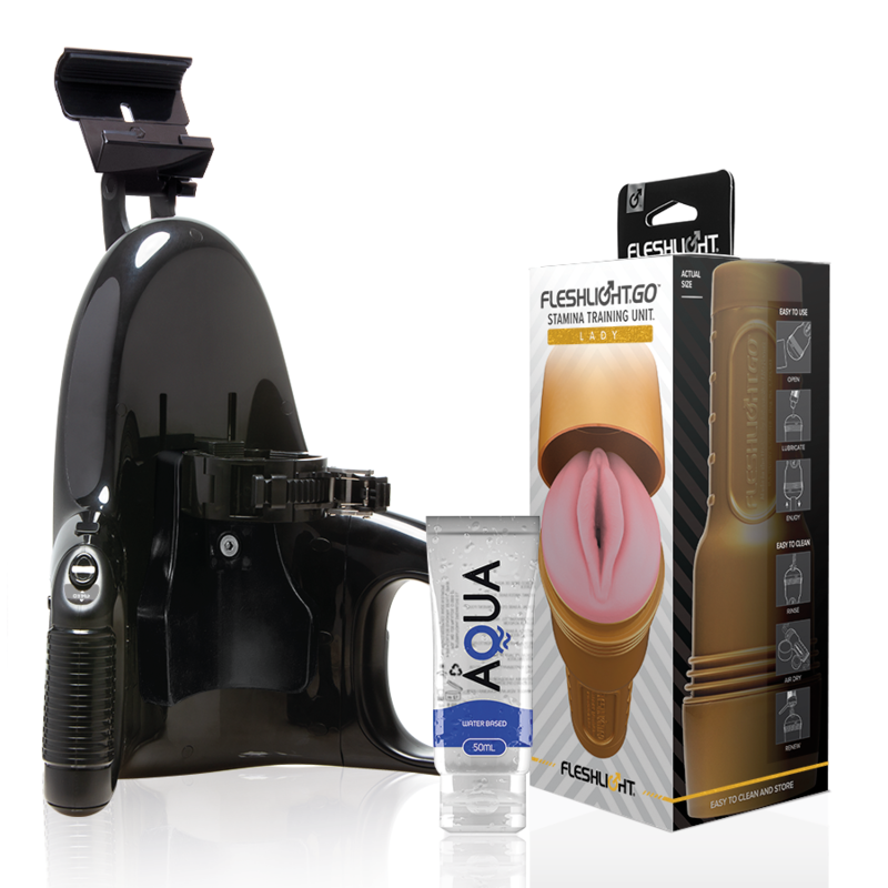 Fleshlight Unidade de Treinamento Stamina Go Senhora + Lançamento Universal + Lubrificante Aqua Quality 50 Ml