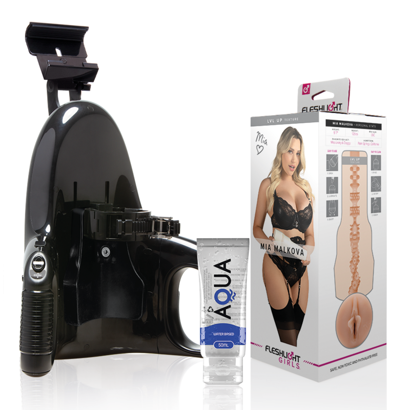 Fleshlight Mia Malkova Vagina Lvl Up + Lançamento Universal + Lubrificante Aqua Quality 50 Ml