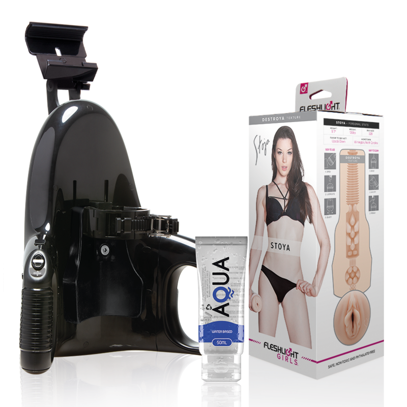 Fleshlight Vagina Stoya Destroya + Lançamento Universal + Lubrificante Aqua Quality 50 Ml