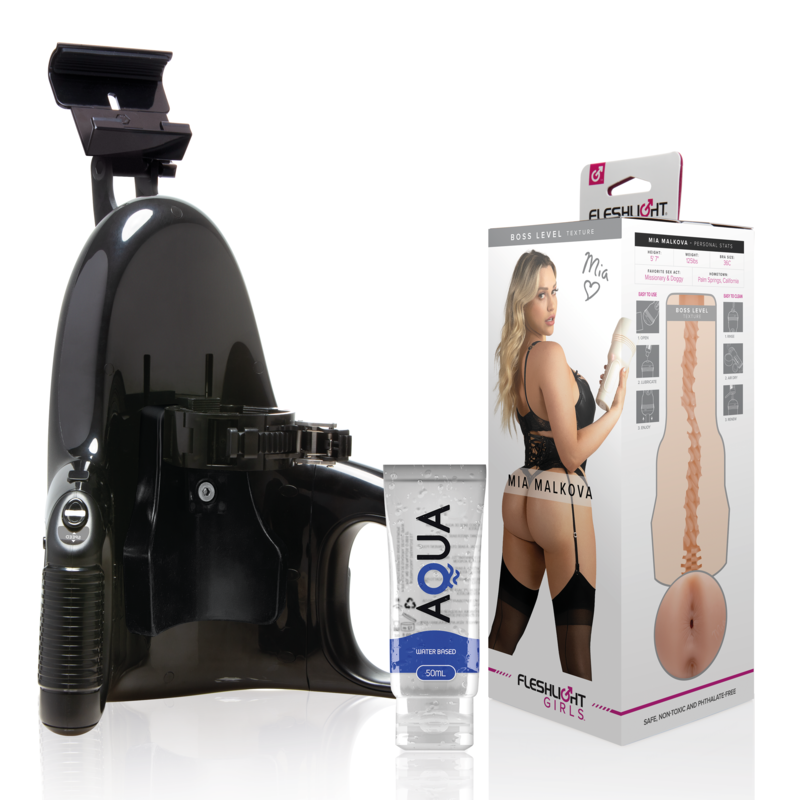 Fleshlight Mia Malkova Boss Level + Lançamento Universal + Lubrificante Aqua Quality 50 Ml