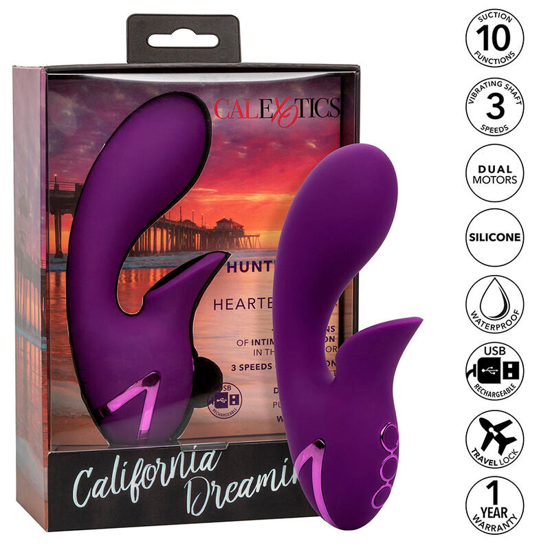 Calexotics Huntington Beach Heartbreaker Estimulador e Sucker Roxo Por California Dreaming