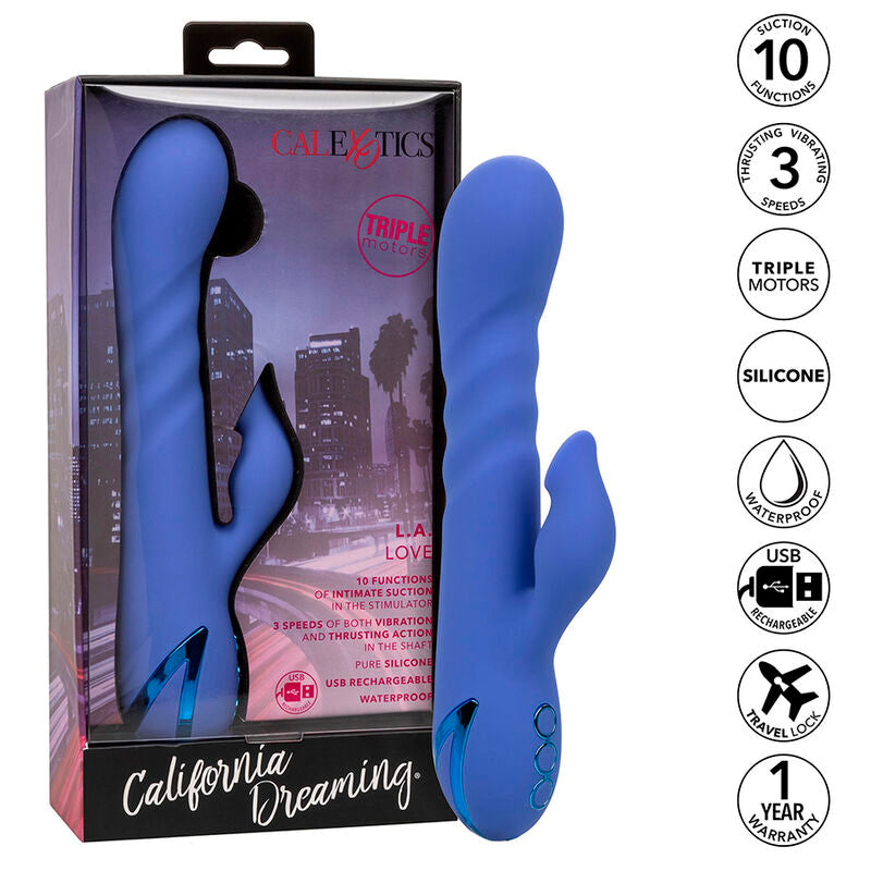 Calexotics La Love Vibrador & Sucker Blue Por California Dreaming