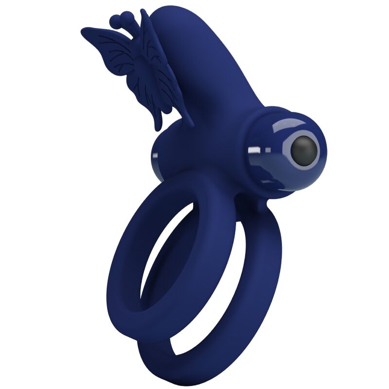 Pretty Love Jamele Anel Duplo Com Estimulador de Vibrao e Borboleta Azul