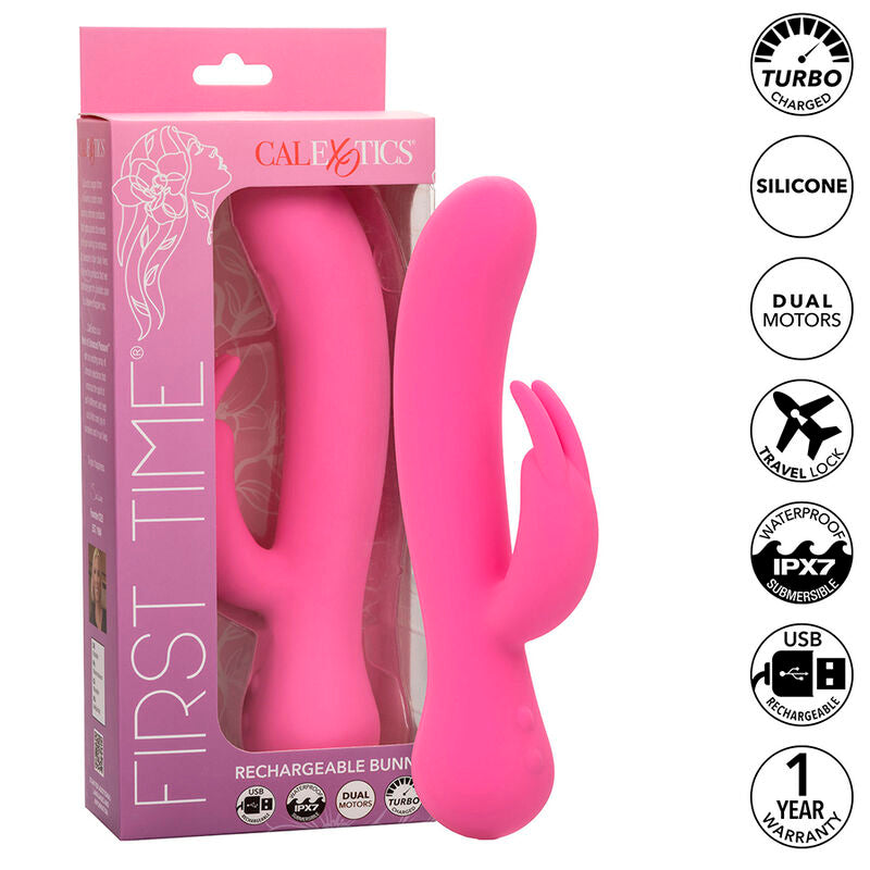 Calexotics First Time Vibrador Coelho Recarregável Rosa