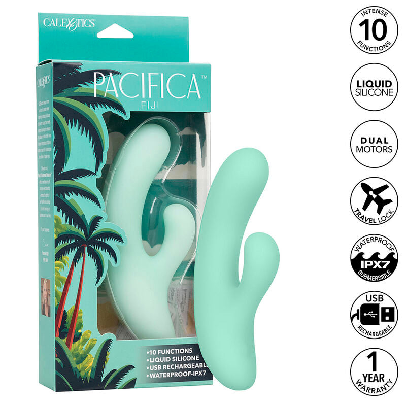 Calexotics Pacifica Fiji Vibrador e Estimulador Ponto G 10 Vibrações Aqua