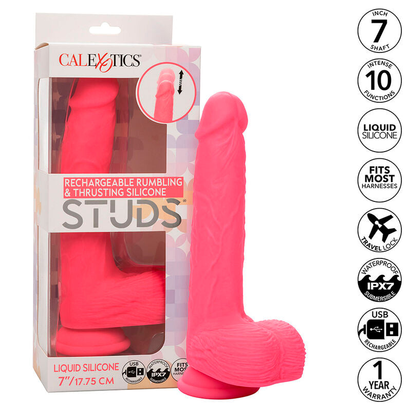 Calexotics Studs Vibrador Realista 10 Vibrações Rosa