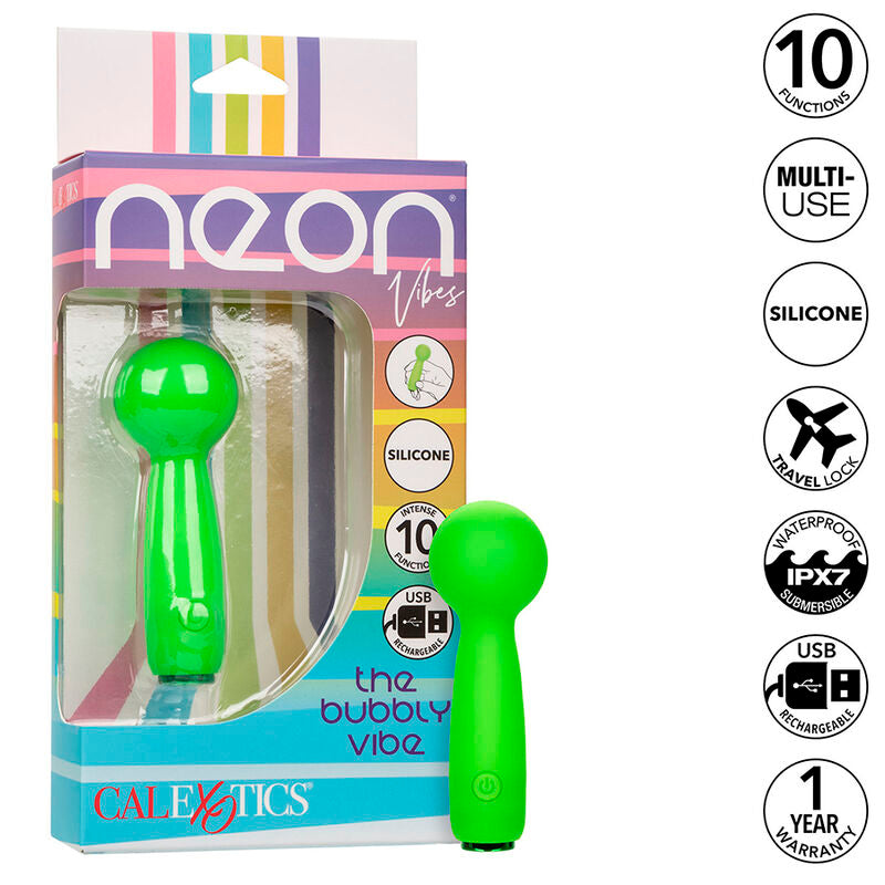 Calexotics Neon Vibes Bubbly Vibe O Mini Massageador 10 Vibrações Verde