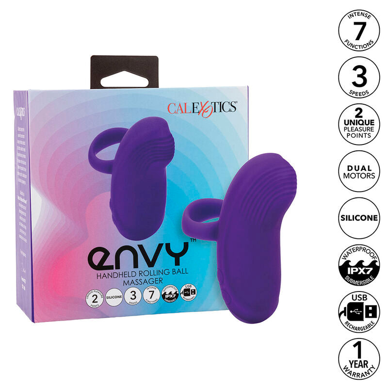 Calexotics Envy Handheld Rolling Ball Massager 7 Vibrações Roxo