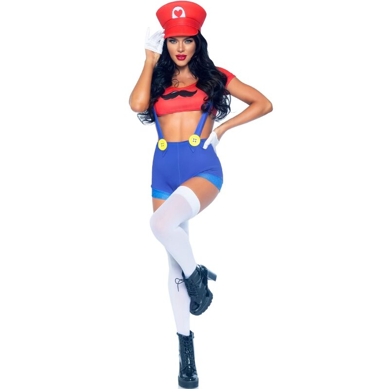 Leg Avenue Fantasia Sexy Mario Bros Vermelho/azul M