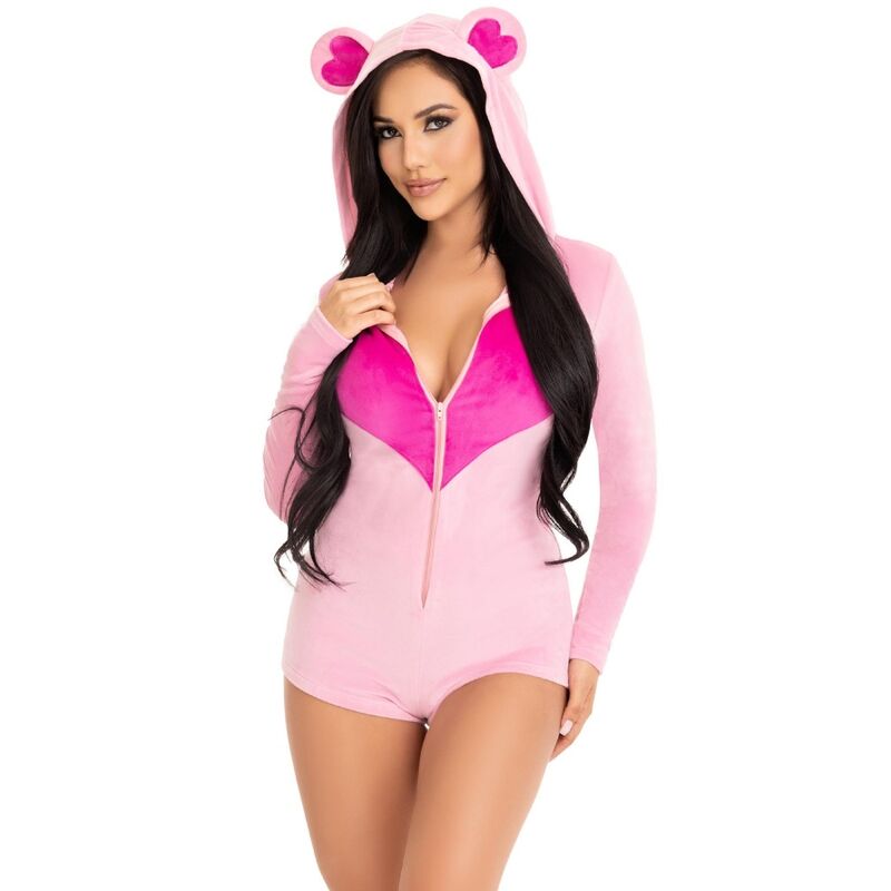 Leg Avenue Body Urso de Veludo Rosa M